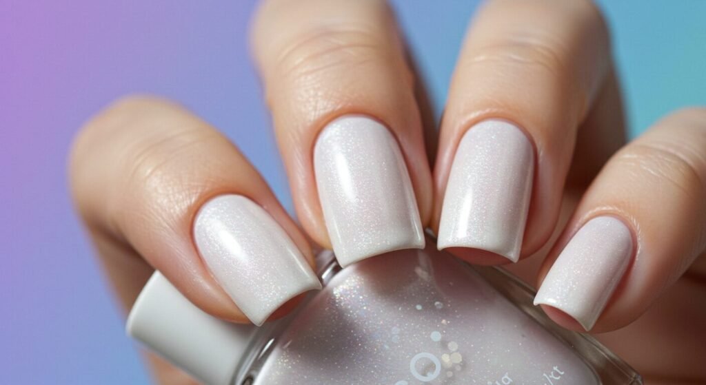 Apply pearl nail color
