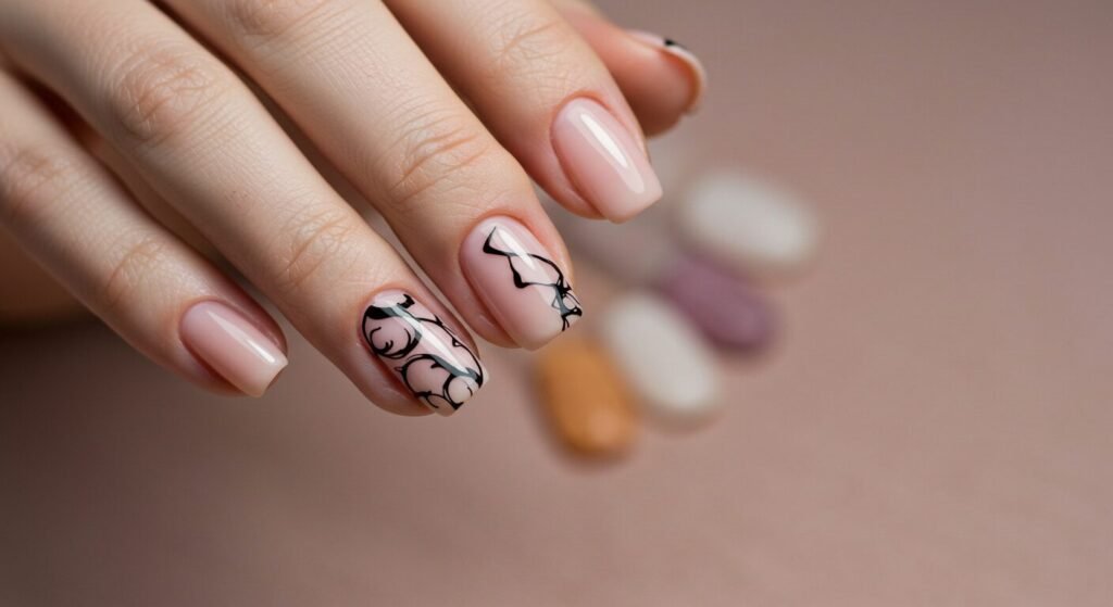 Black Halloween Nail Designs
