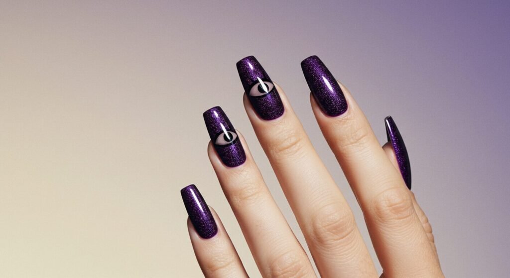 Black cat eye nails