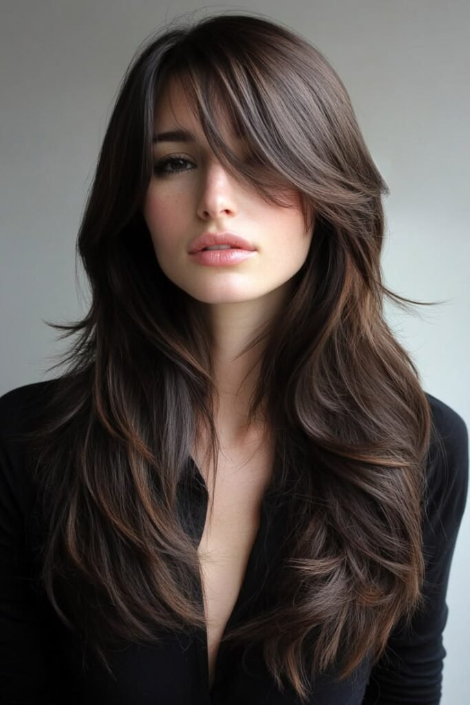 16 Flattering Long Layered Hair Ideas with Side Bangs for Any Occasion