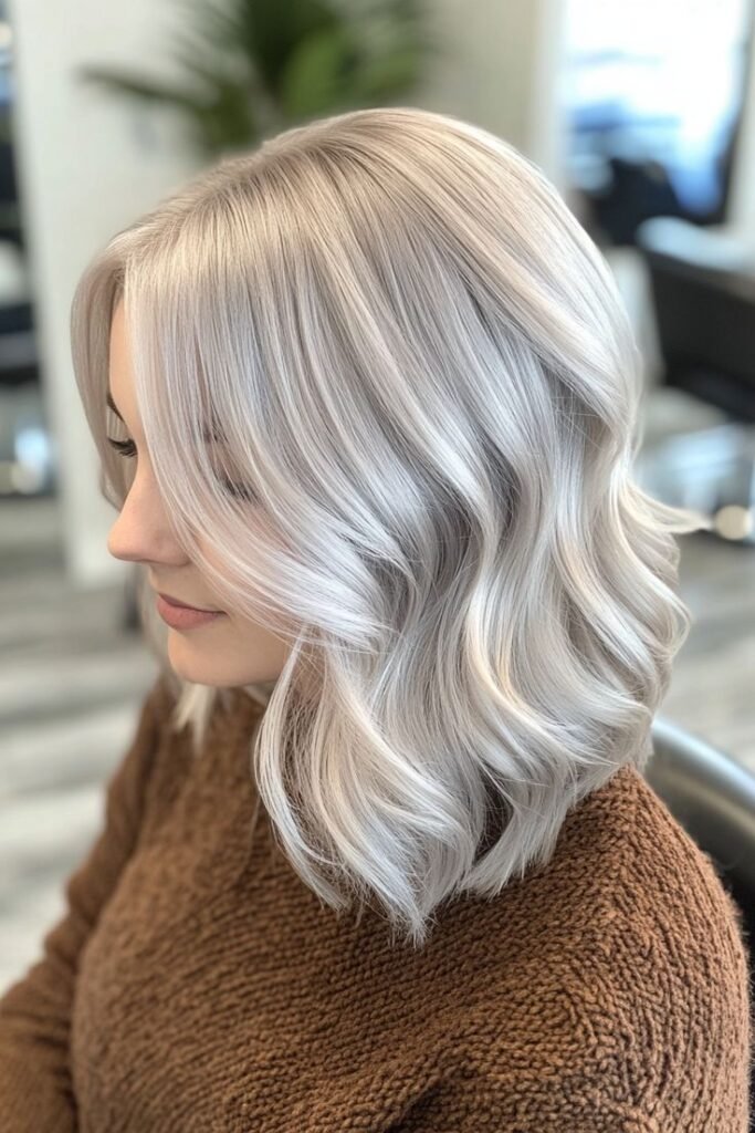 18 Gorgeous Platinum Blonde Balayage Hairstyles