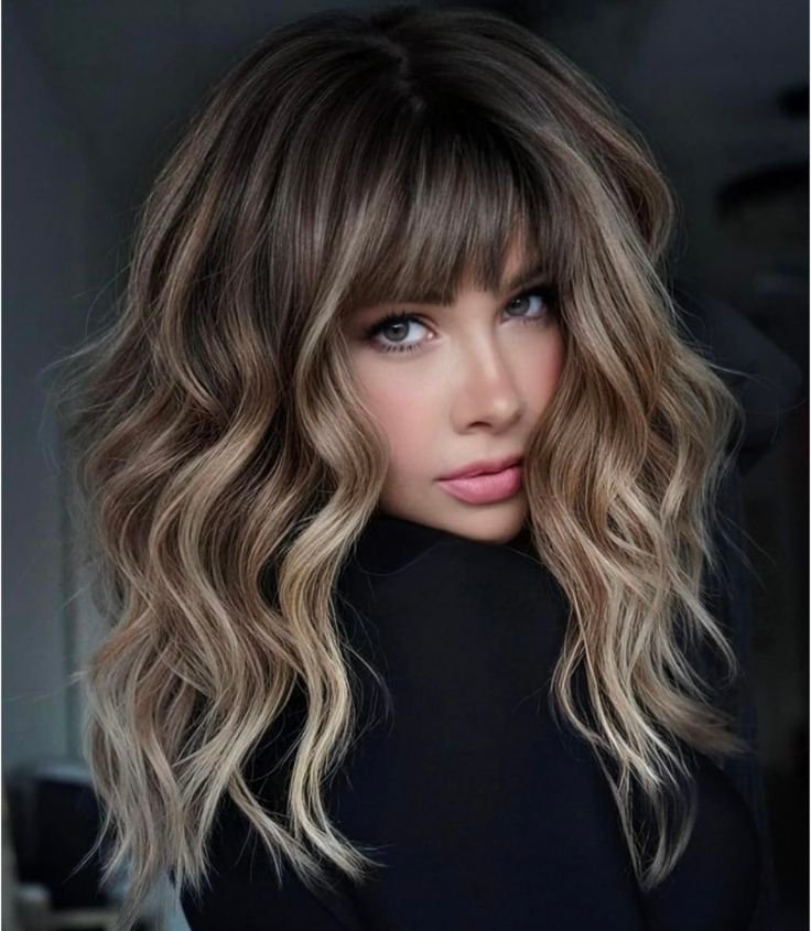 Ash-Brown-Balayage-with-Blunt-Bangs