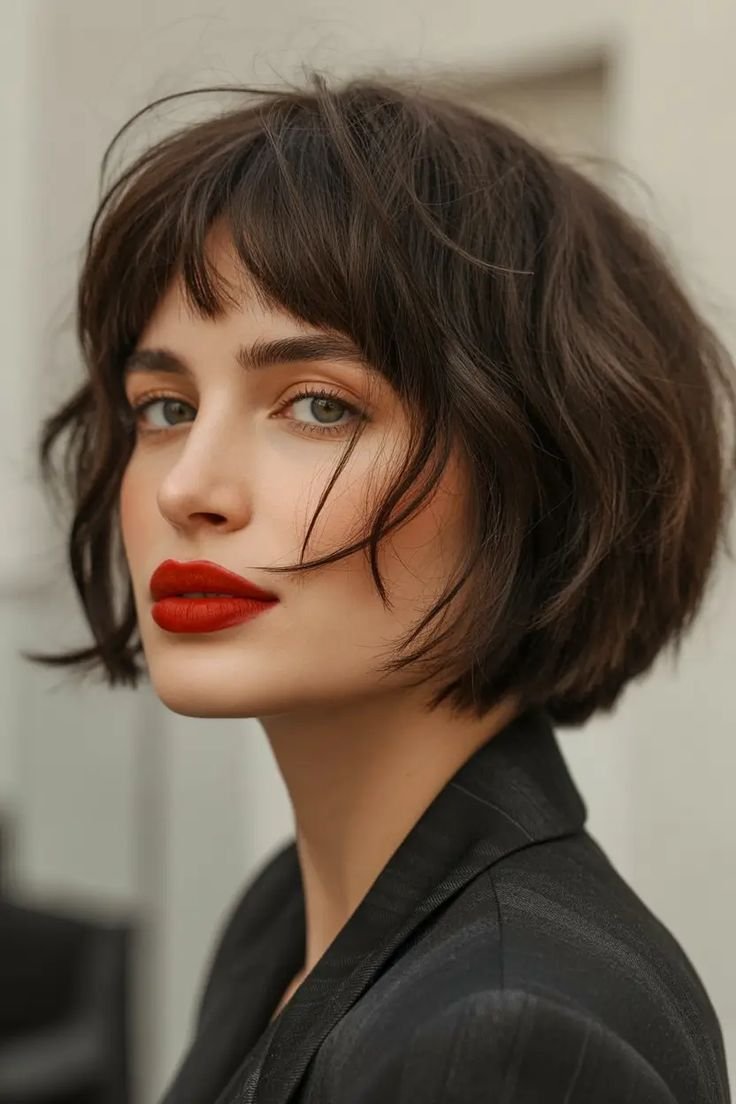 french bob haircut with bangs