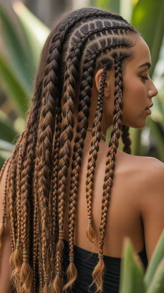Boho Braids with Hair Extensions