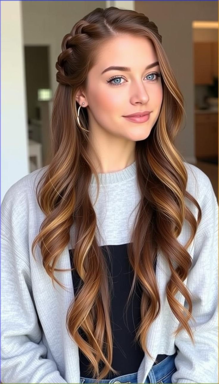 half up half down braids