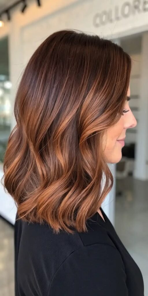 Caramel Copper Hair Color Ideas - Warm Brunette to Auburn Glow Ideas
