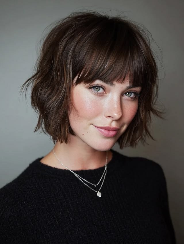 Choppy Bob Haircuts for Fine Hair with Bangs_ Volume, Texture & Effortless Style