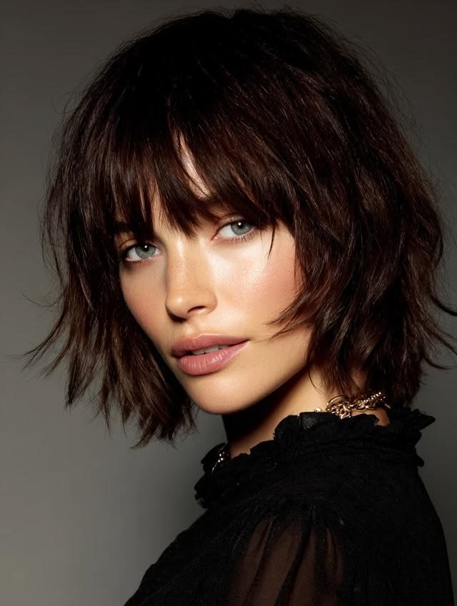 Choppy Bob Haircuts with Fringe_ Stylish, Textured & Face-Framing - stylinda
