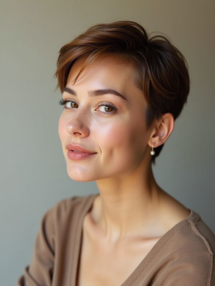 Classic Short Pixie with a Side Fringe