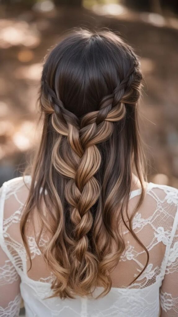 Cute Hairstyles Ideas 2026_ Bohemian Braided Half Up Glow