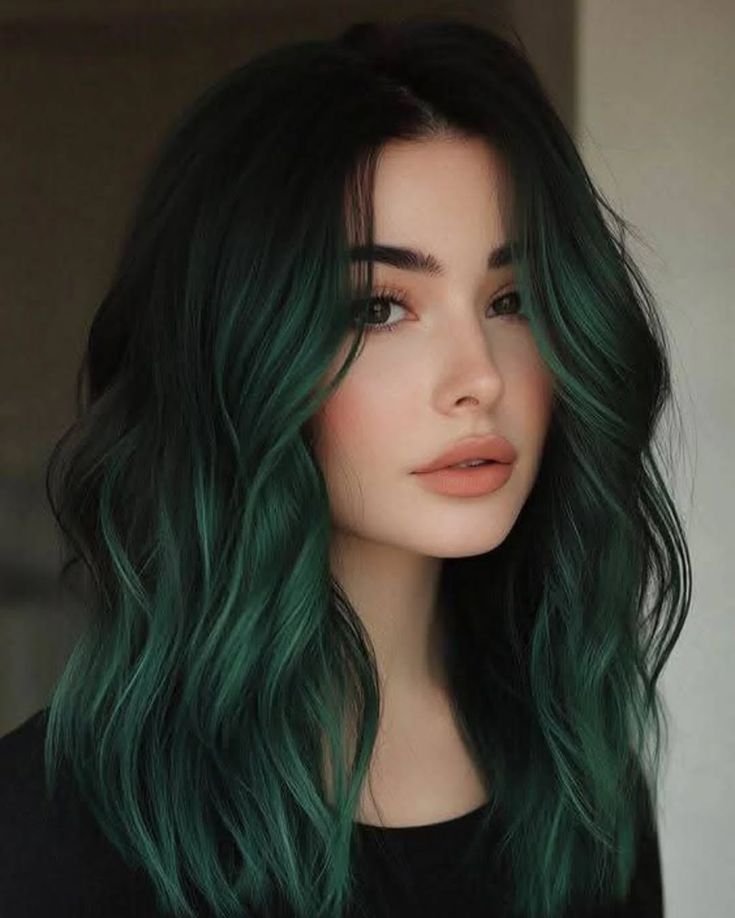 Dark to Emerald Green Ombre Hair