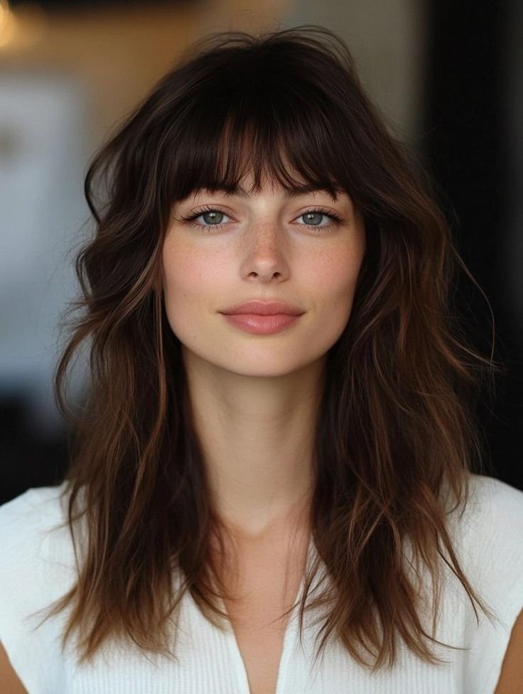 Effortlessly Chic Wispy Bangs_ Stylish Ideas for Every Hair Type