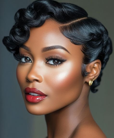 pin curls for black women short hair