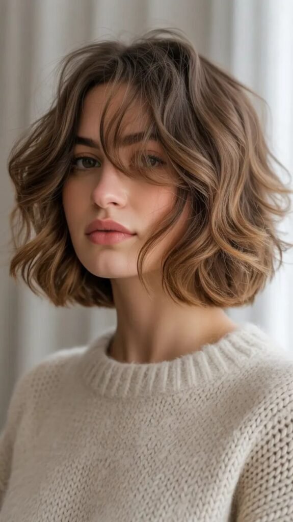 Hairstyles Ideas for Winter 2025–2026_ Soft Wavy Bob