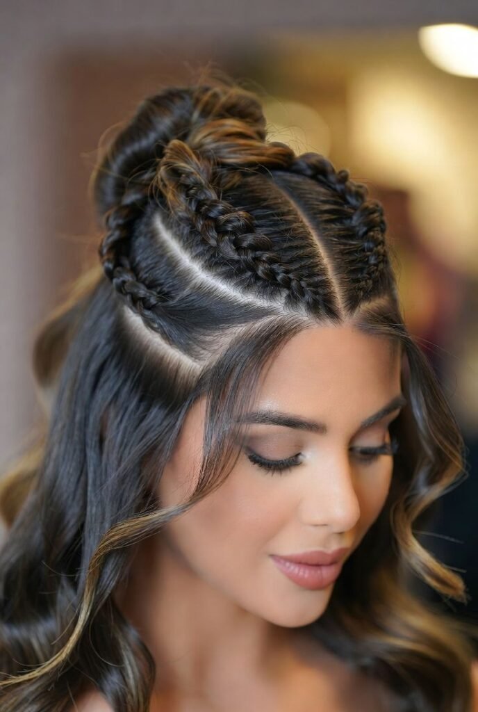Half-Up Top Knot with Micro Braids