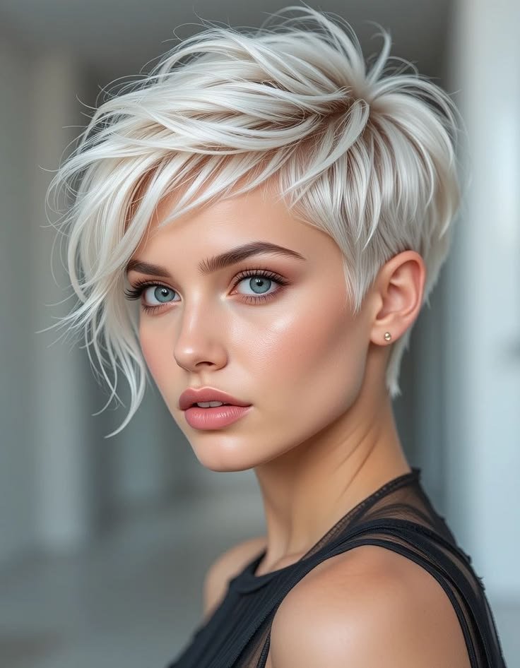 Icy Platinum Blonde Pixie