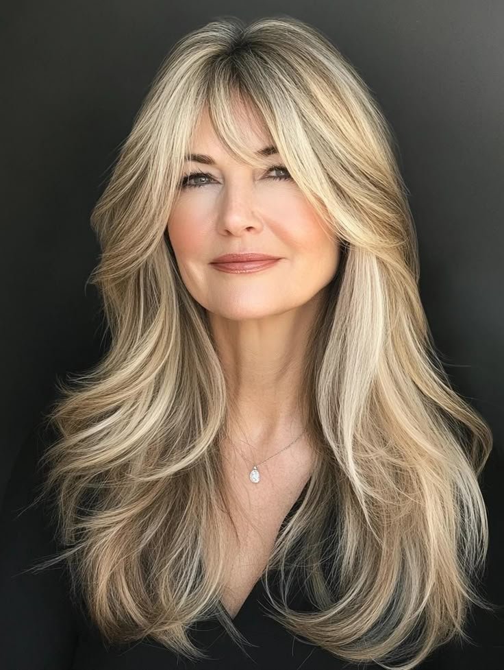long hairstyles for women over 50