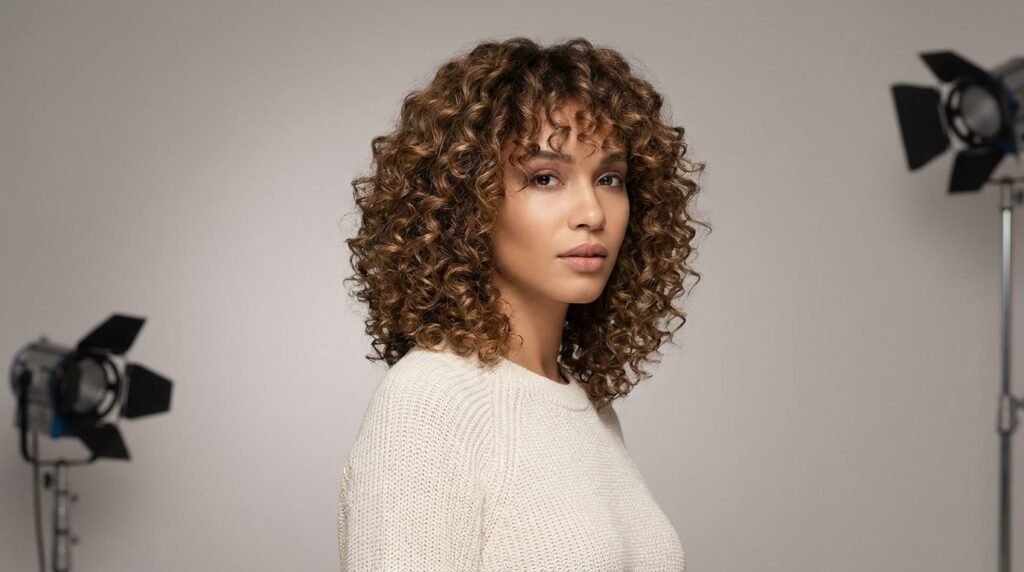Medium Length Butterfly Haircut Curly Hair