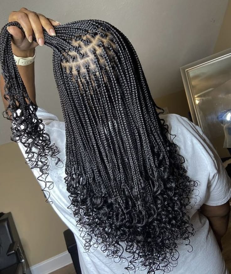 Micro Braids with Curly Ends