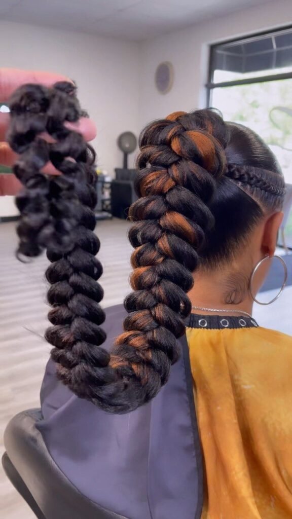 Natural hair sleek add 1-3 stitched braids book…