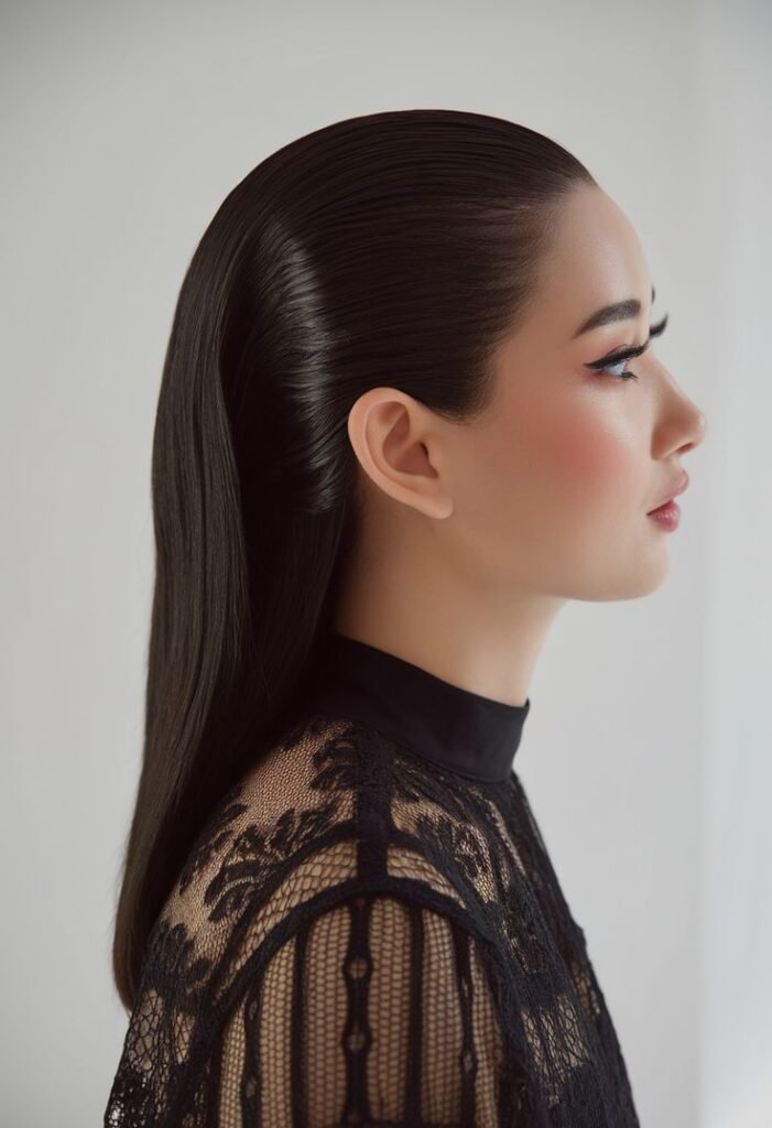 New Spring Hairstyles Ideas 2025_ Sleek and Straight Polished Look