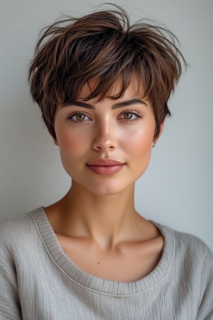 Pixie Haircuts for Round Faces – Soft Spiky Pixie