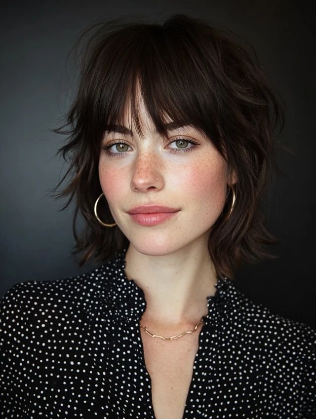 Short Shag with Bangs_ Textured, Playful & Face-Framing