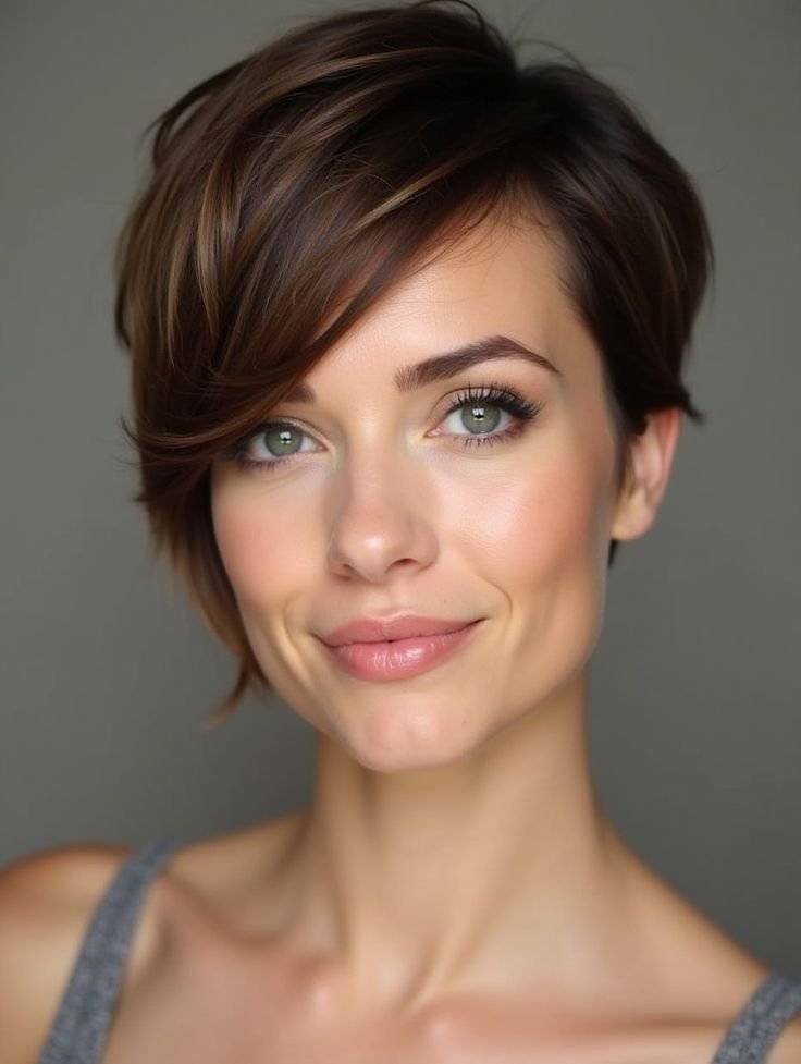 Side-Swept Pixie with Volume