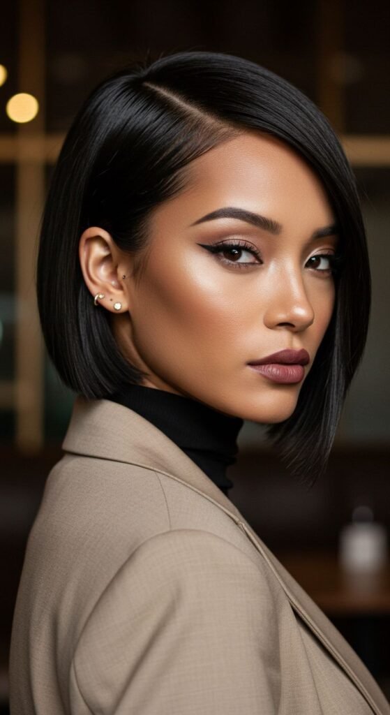 Straight Bob with Side Part _ Hairstyles
