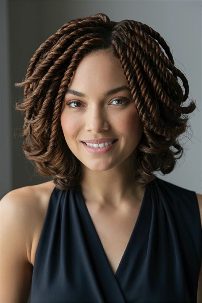 Stunning Natural Hair Styles Featuring Elegant Twists for a Chic Look