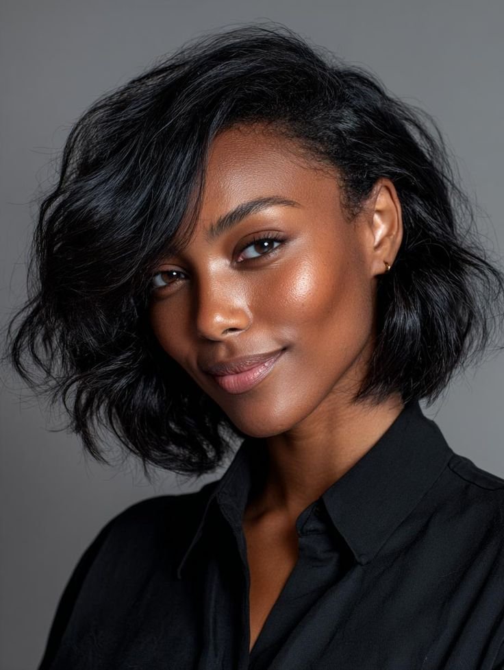 Textured Silk Press Lob