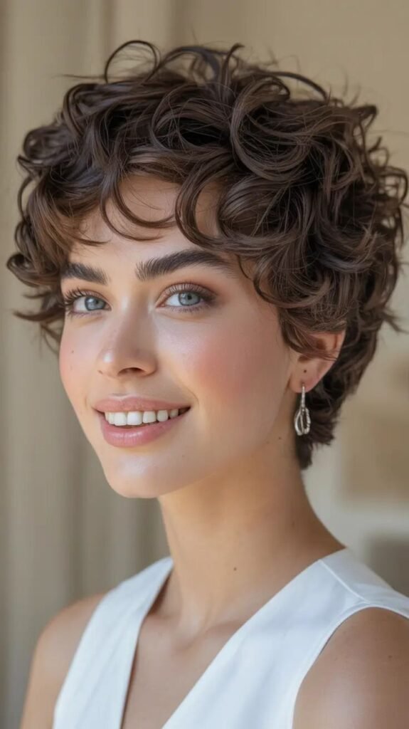 Trendy Pixie Haircuts 2026_ Curly Pixie With Fresh Spring Volume