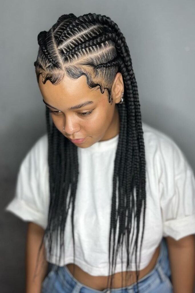 Trenzas Fulani en capas