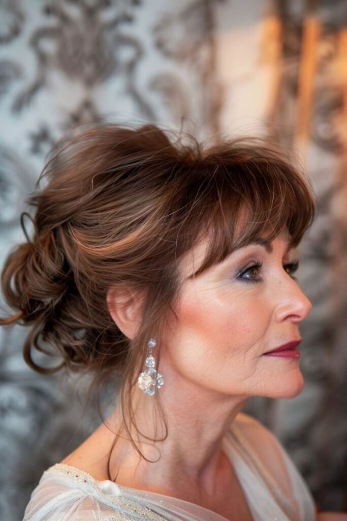 Updo with Face-Framing Tendrils