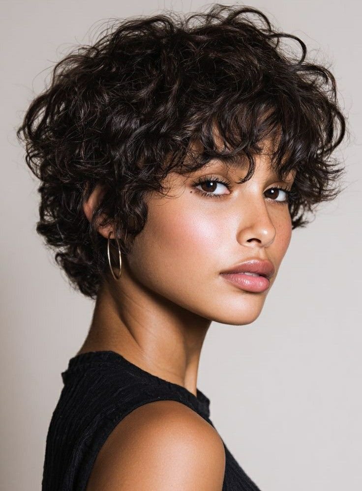 Voluminous Curly Pixie Cut
